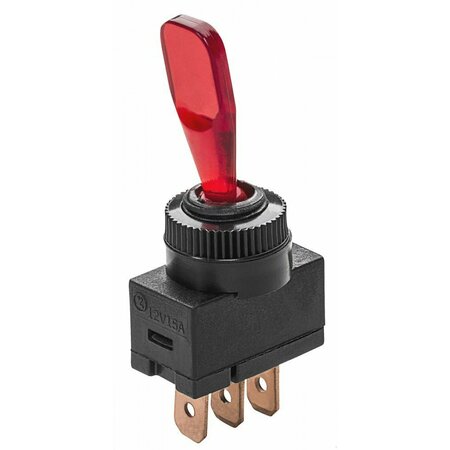 WHITECAP IND MARINE ROCKER SWITCH 12 Volt; 15 Amp; Toggle; Illuminated; Brass/ Bakelite; Without Safety Cover S-8085C